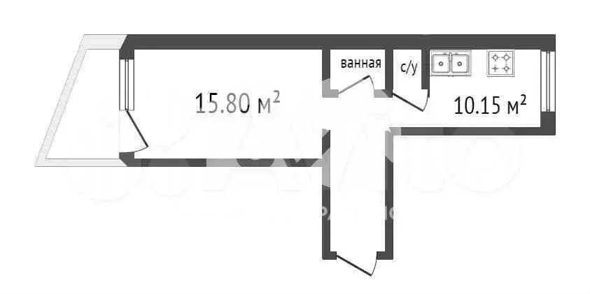 1-к. квартира, 37,4 м, 4/10 эт. - Фото 0