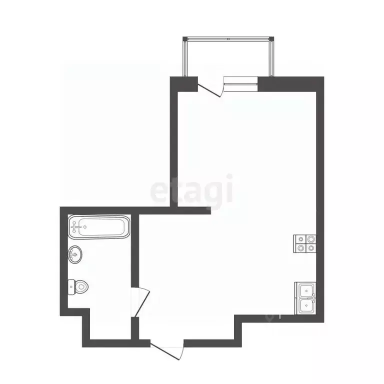 1-к кв. Тюменская область, Тюмень ул. Геннадия Райкова, 19 (24.0 м) - Фото 2