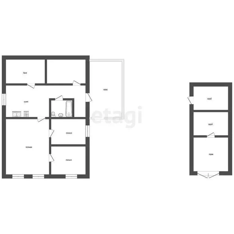 Дом в Языково, улица Фрунзе (78.5 м) - Фото 1