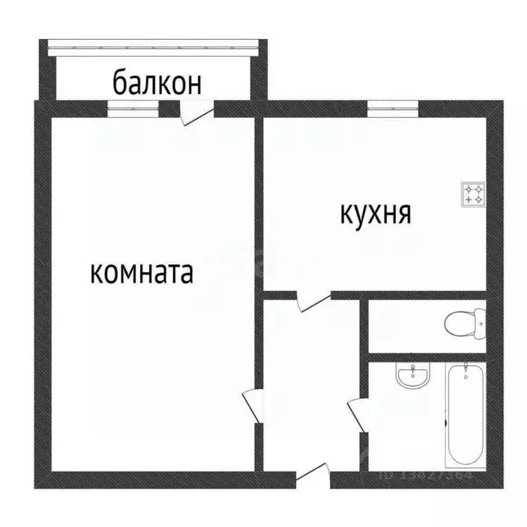 1-к кв. Курганская область, Курган Заозерный жилрайон, 5-й мкр, 34к5 ... - Фото 2