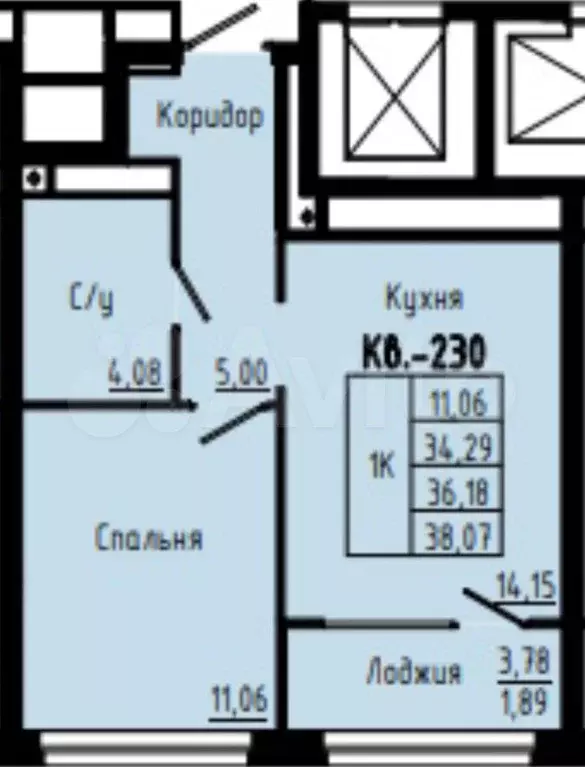 1-к. квартира, 38,1 м, 20/26 эт. - Фото 0