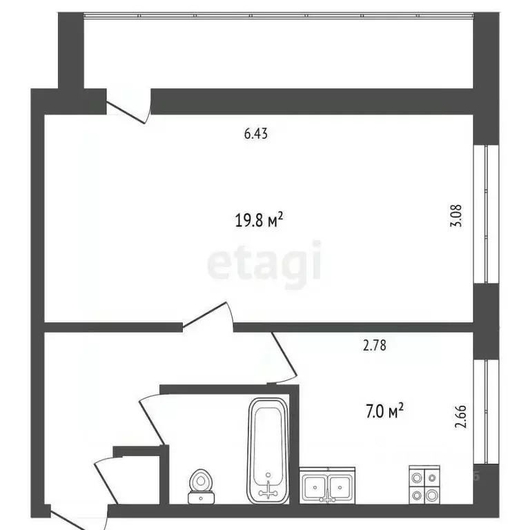 1-к кв. Калужская область, Калуга Малоярославецкая ул., 5 (37.0 м) - Фото 2