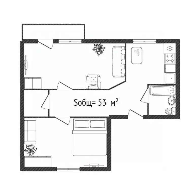 2-к кв. Брянская область, Брянск ул. Фокина, 65 (53.0 м) - Фото 2