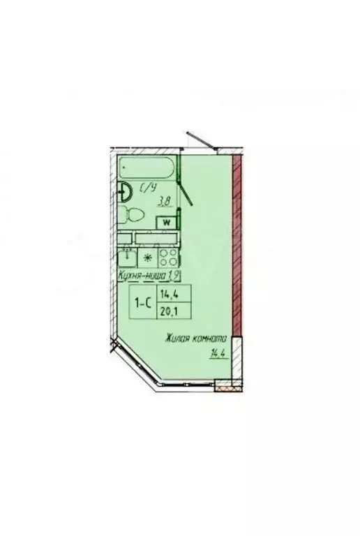 Квартира-студия: посёлок городского типа Шерегеш, улица Гагарина, 51/1 ... - Фото 1