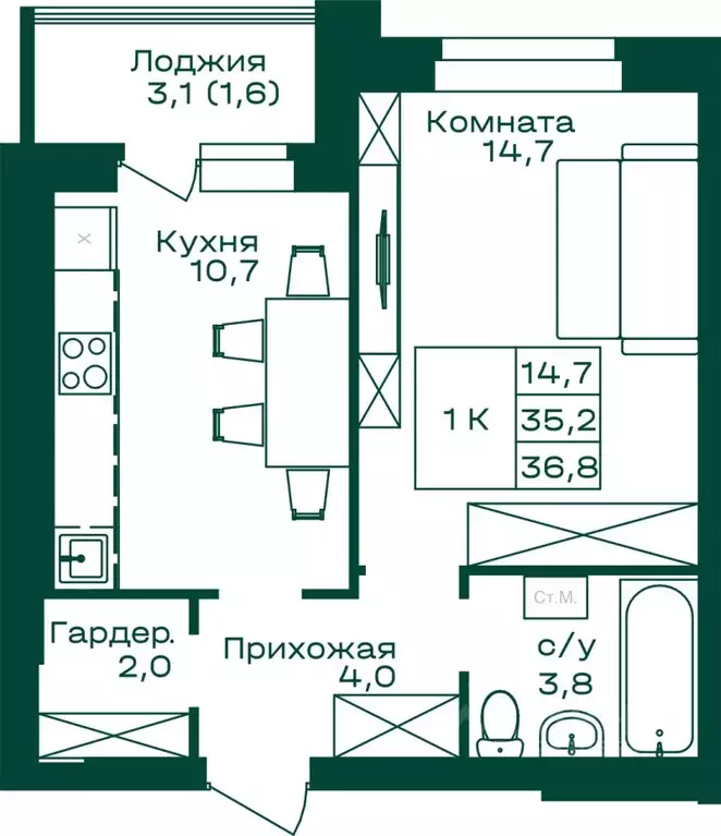 1-к кв. Алтай, Майминский район, с. Майма  (36.8 м) - Фото 0