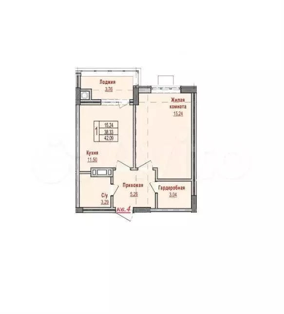 1-к. квартира, 42,1 м, 5/8 эт. - Фото 1