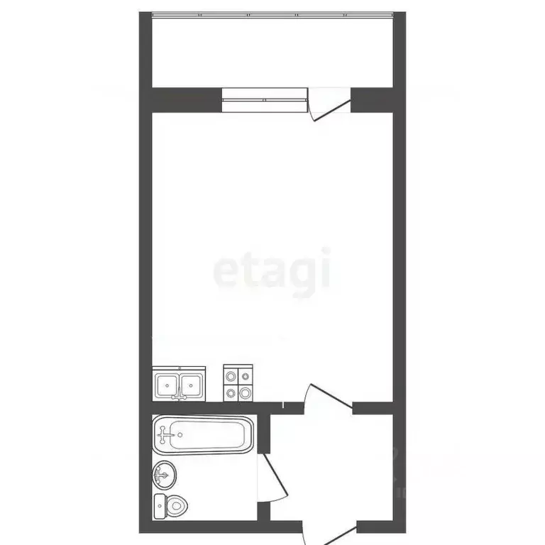 Студия Ханты-Мансийский АО, Сургут ул. Ивана Захарова, 12/1 (29.1 м) - Фото 1