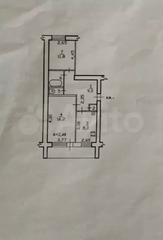 2-к. квартира, 50,1 м, 1/2 эт. - Фото 0