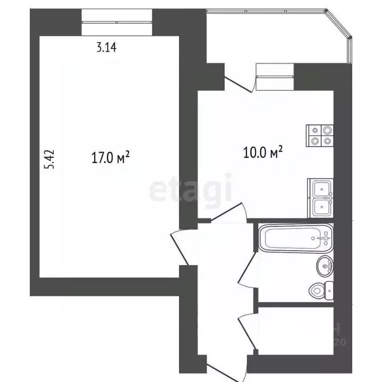 1-к кв. Ярославская область, Ярославль ул. Панина, 3К4 (38.3 м) - Фото 2