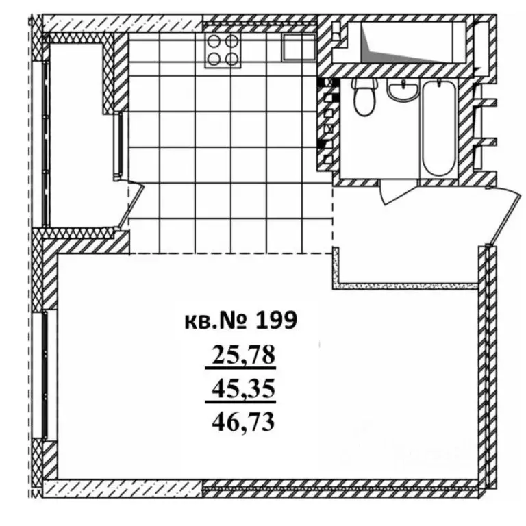 Студия Новосибирская область, Новосибирск Садовая ул., 17 (46.73 м) - Фото 0