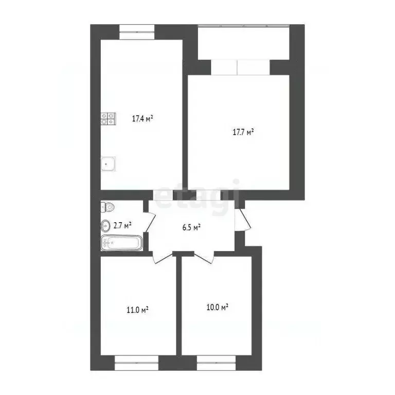 3-к кв. Тюменская область, Ялуторовск ул. Свободы, 18 (65.0 м) - Фото 1