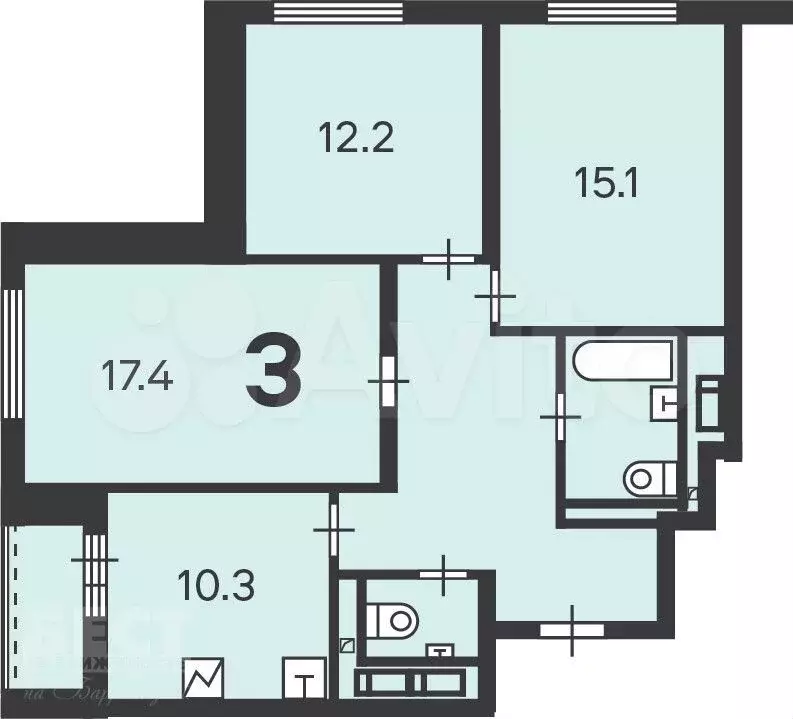 Аукцион: 3-к. квартира, 75,2 м, 18/20 эт. - Фото 0
