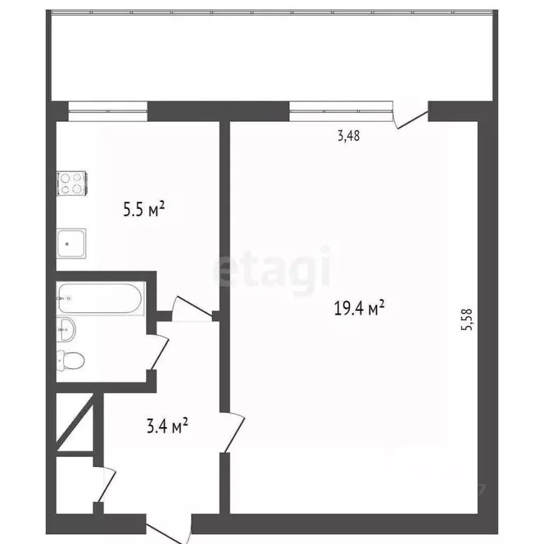 1-к кв. Севастополь ул. Павла Корчагина, 30 (32.5 м) - Фото 2