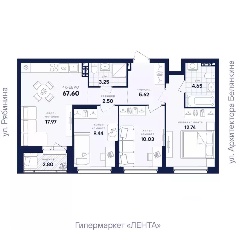 3-к кв. Свердловская область, Екатеринбург Академический мкр, ... - Фото 1