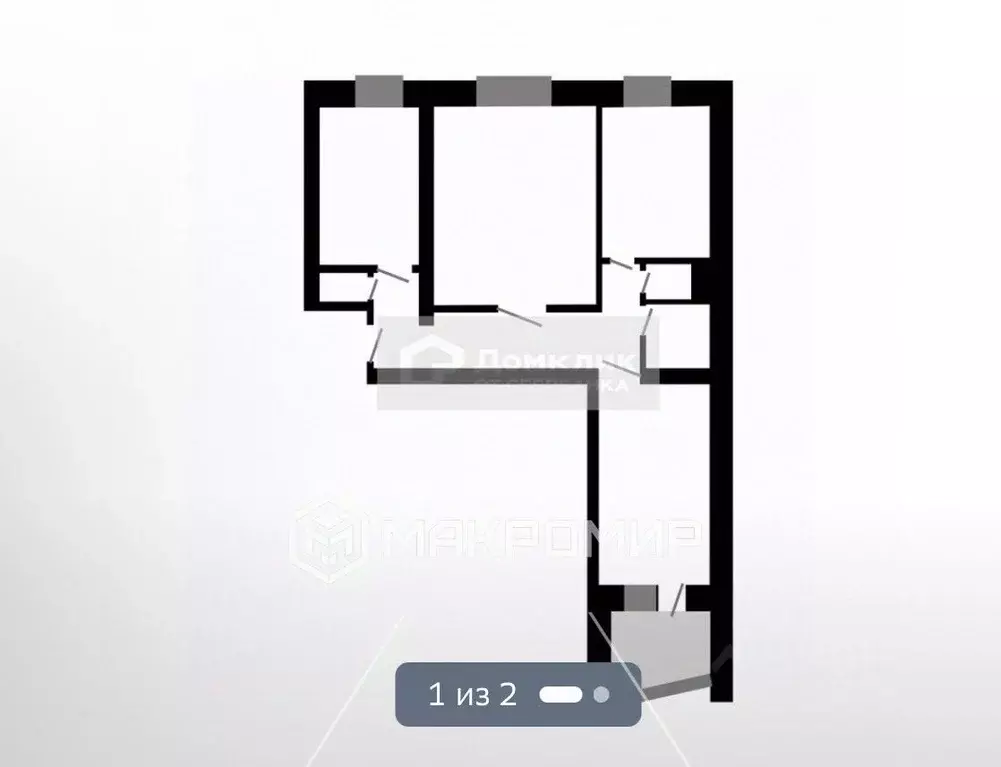 3-к кв. Брянская область, Брянск ул. Ромашина, 27 (63.5 м) - Фото 1