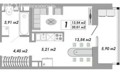 1-комнатная квартира: Оренбург, улица Гаранькина, 22 (30.01 м) - Фото 0