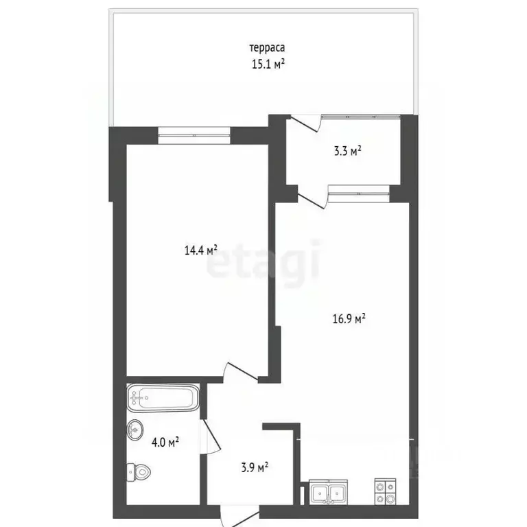 1-к кв. Тюменская область, Тюмень ул. Сергея Свиридова, 7 (39.5 м) - Фото 2