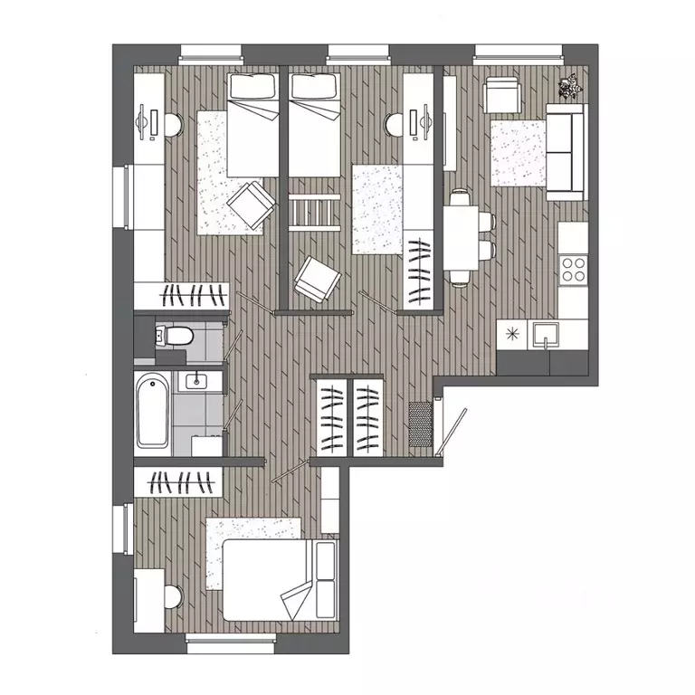 3-к кв. Ханты-Мансийский АО, Сургут 30А мкр,  (72.71 м) - Фото 0