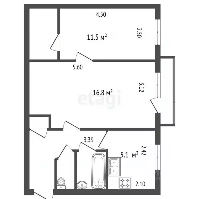 2-к кв. Санкт-Петербург, Санкт-Петербург, Красное Село ул. Лермонтова, ... - Фото 2