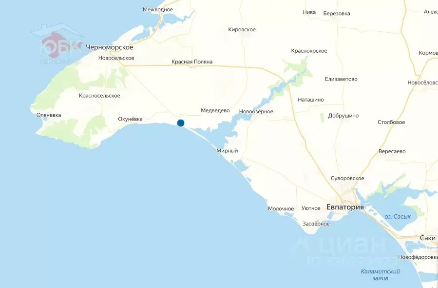 Участок в Крым, Черноморский район, с. Окуневка  (550.0 сот.) - Фото 1