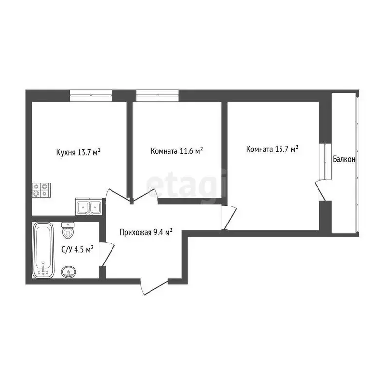 2-комнатная квартира: Тольятти, улица Ленина, 98 (42 м) - Фото 0