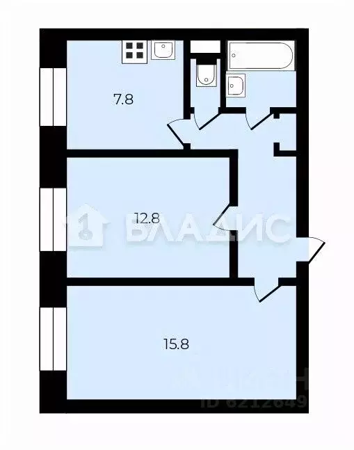 2-к кв. Санкт-Петербург просп. Славы, 43/49 (46.3 м) - Фото 2