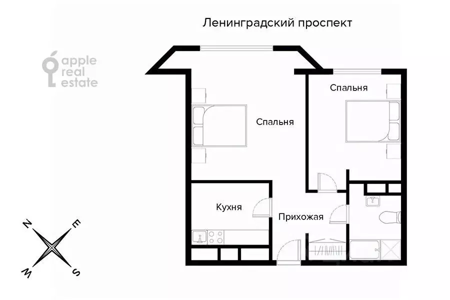 2-к кв. Москва Ленинградский просп., 36с39 (52.0 м) - Фото 1