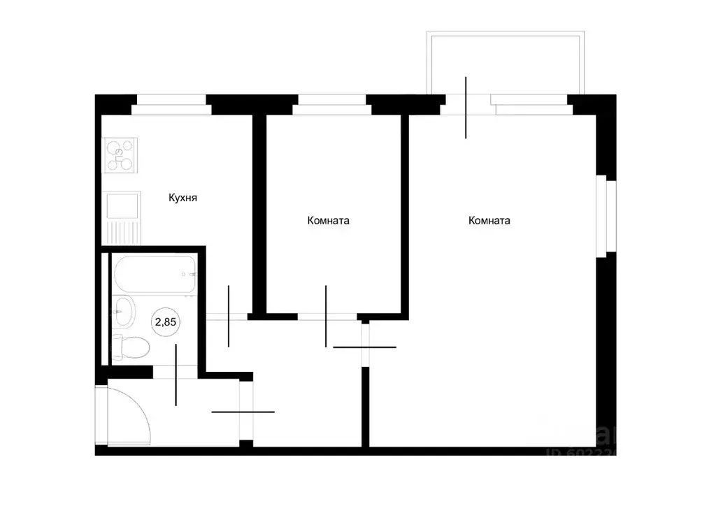 2-к кв. Красноярский край, Красноярск ул. Кутузова, 14 (42.5 м) - Фото 1