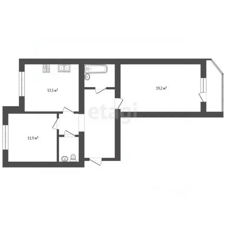 2-к кв. Вологодская область, Вологда ул. Гагарина, 80Ак3 (64.0 м) - Фото 2