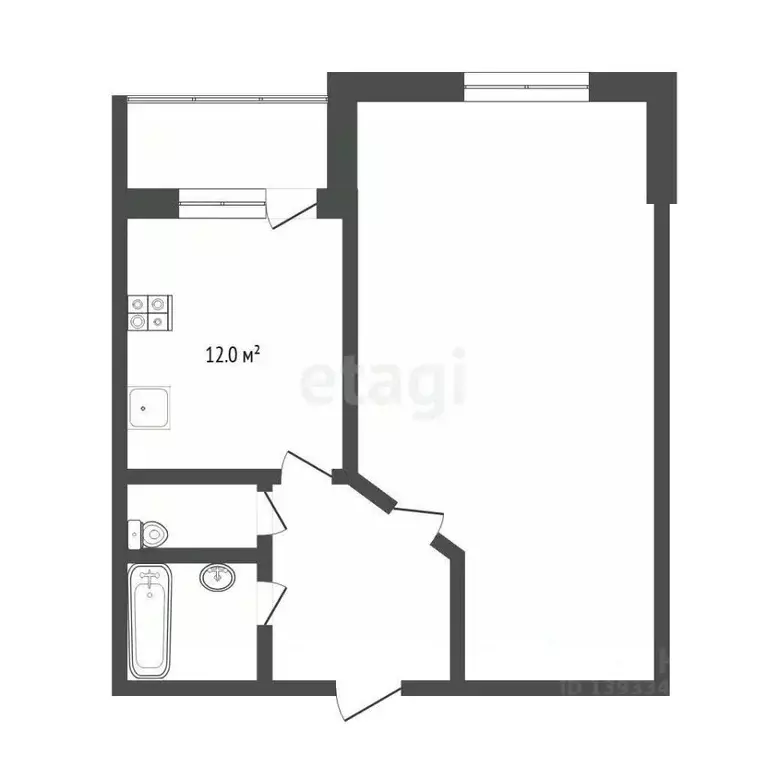 1-к кв. Тюменская область, Тюмень Малая Боровская ул., 7 (40.7 м) - Фото 1