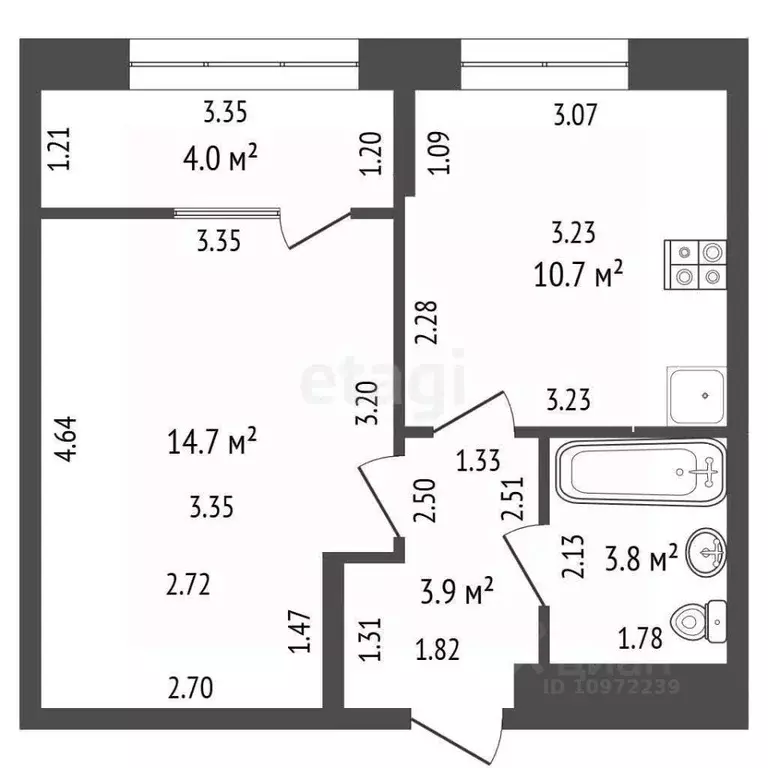 1-к кв. Башкортостан, Стерлитамак Интернациональная ул., 61 (37.1 м) - Фото 2