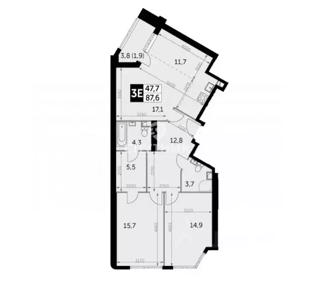 2-к кв. Москва ул. Академика Волгина, 2 (87.6 м) - Фото 1