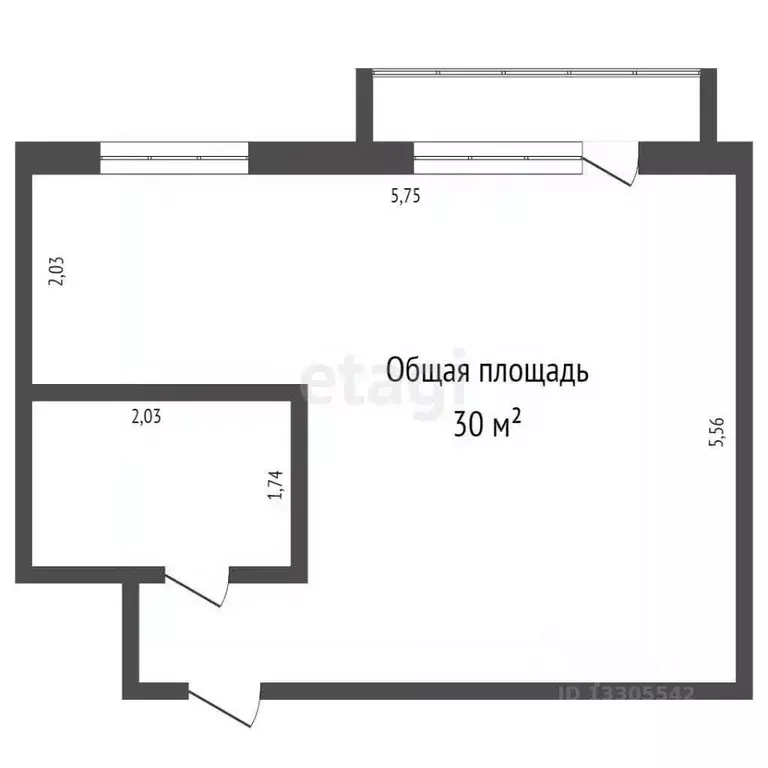 1-к кв. Кемеровская область, Кемерово Красноармейская ул., 97 (30.0 м) - Фото 1
