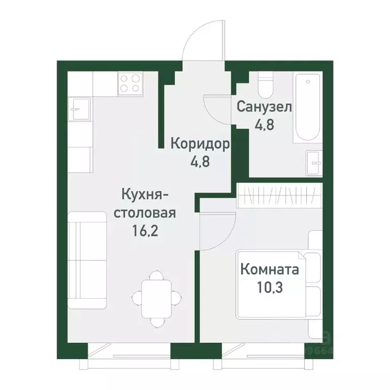 1-к кв. Челябинская область, Челябинский городской округ, пос. ... - Фото 0