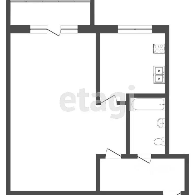 1-к кв. Тюменская область, Тюмень Севастопольская ул., 31 (28.5 м) - Фото 2