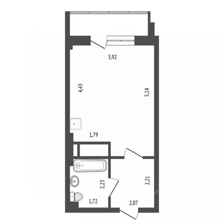 Студия Красноярский край, Красноярск ул. Шевченко, 1А (27.0 м) - Фото 2