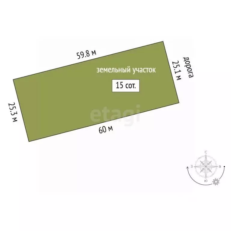 Участок в Крым, Белогорский район, с. Богатое пер. Московский (15.0 ... - Фото 2