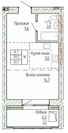 1-к кв. Алтайский край, Новоалтайск ул. Титова, 6 (32.3 м) - Фото 0