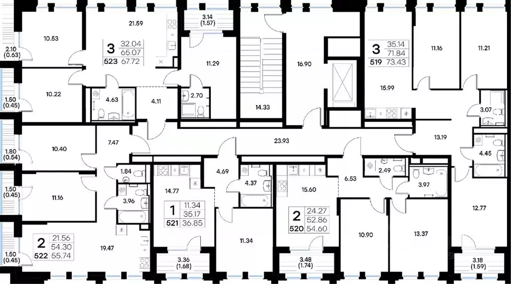 3-к кв. Татарстан, Казань ул. Профессора Мухамедьярова (67.72 м) - Фото 2