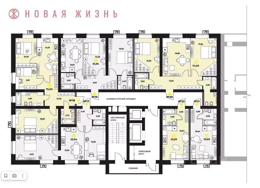 3-к кв. Самарская область, Самара ул. Гастелло, 6 (76.2 м) - Фото 0