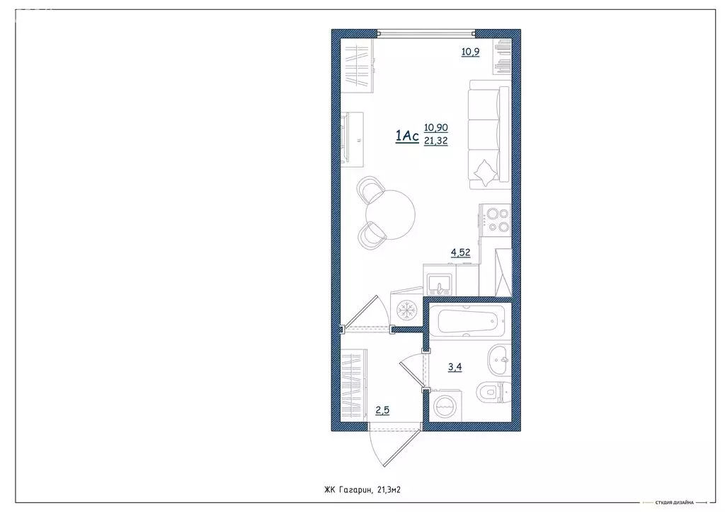 Квартира-студия: Ярославль, Дядьковская улица, 16А (21.3 м) - Фото 2