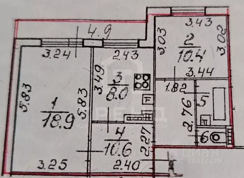 2-к кв. Санкт-Петербург просп. Королева, 44К1 (51.5 м) - Фото 2