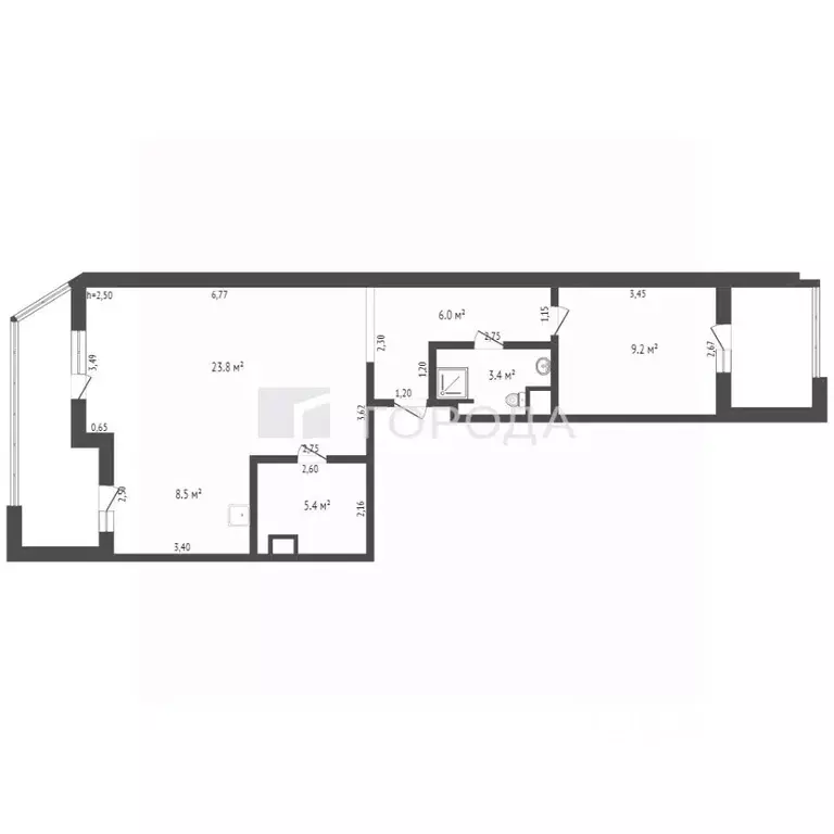 2-к кв. Алтайский край, Барнаул Красноармейский просп., 61 (64.0 м) - Фото 2