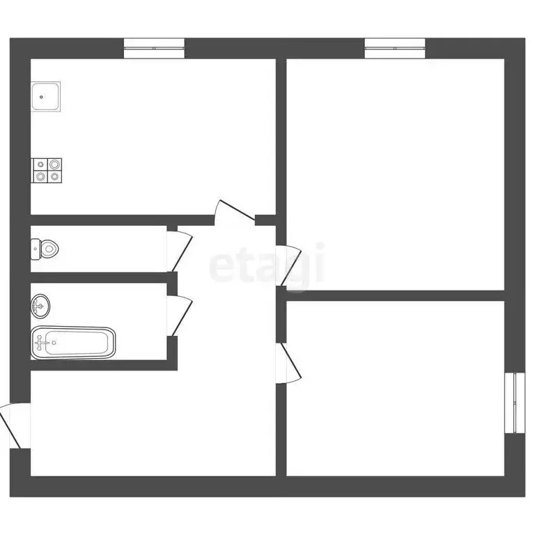 2-комнатная квартира: Ишим, Большая улица, 161 (40.8 м) - Фото 1