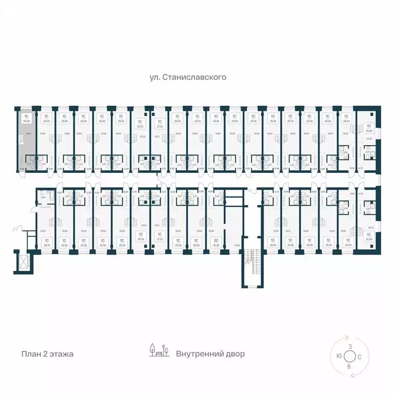 Квартира-студия: Новосибирск, улица Станиславского, 25 (29.59 м) - Фото 1
