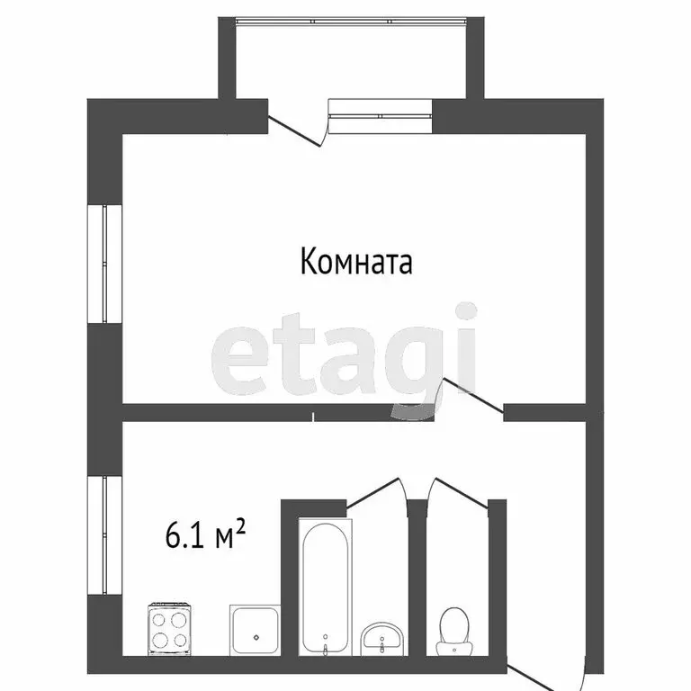 1-комнатная квартира: Тверь, проспект Николая Корыткова, 12А (32 м) - Фото 1