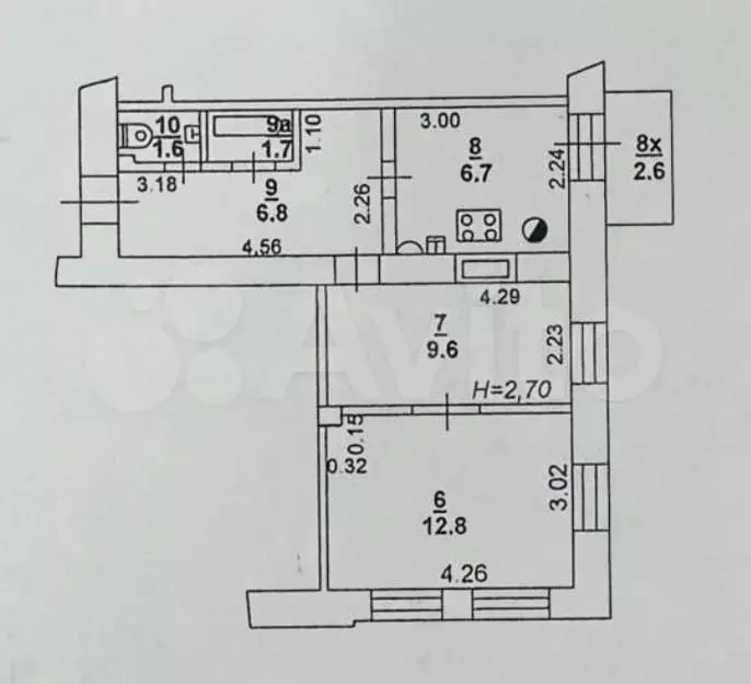 2-к. квартира, 39 м, 3/3 эт. - Фото 0