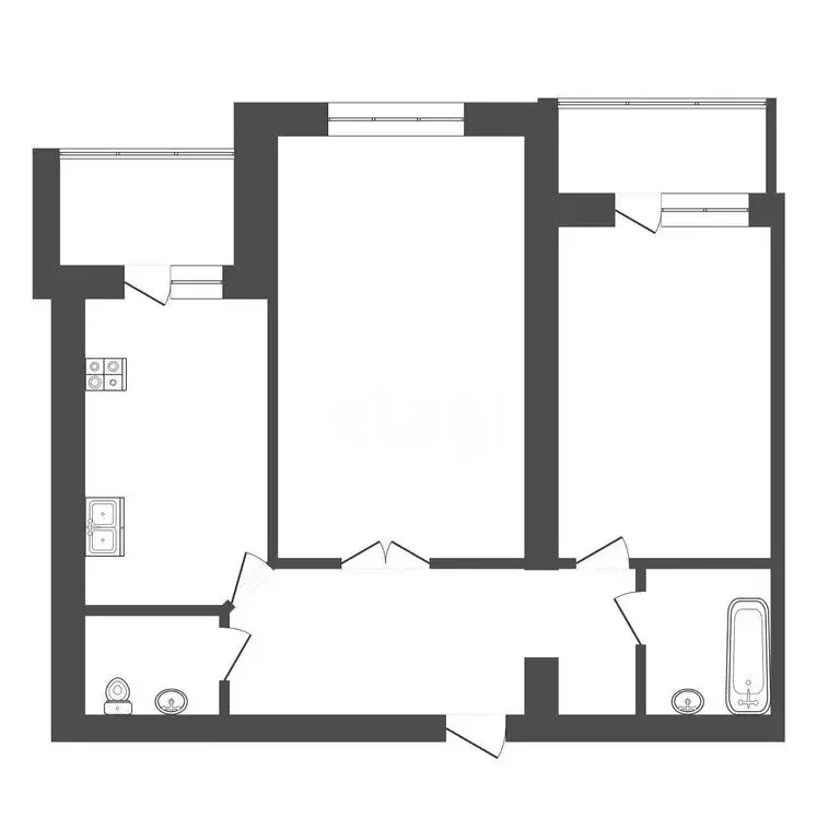 2-комнатная квартира: Тюмень, улица Пермякова, 67 (66 м) - Фото 1