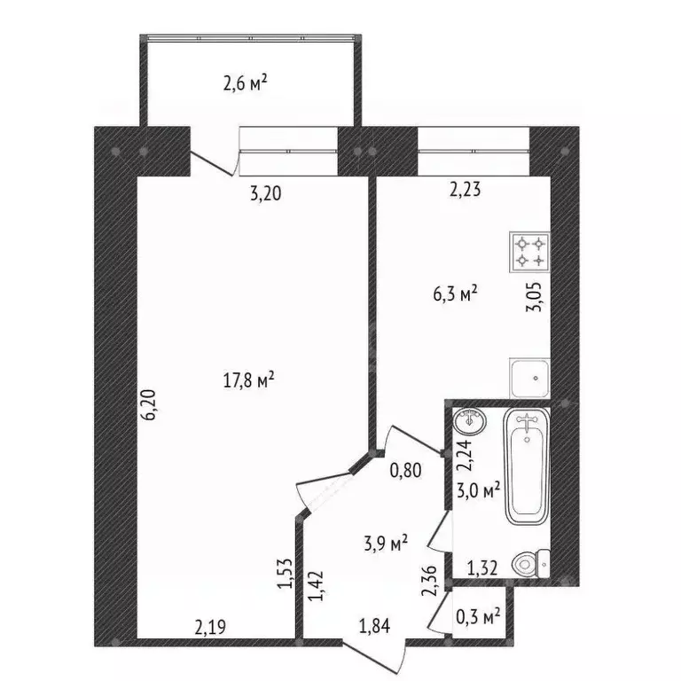 1-к кв. Башкортостан, Уфа ул. Цюрупы, 82 (31.3 м) - Фото 2