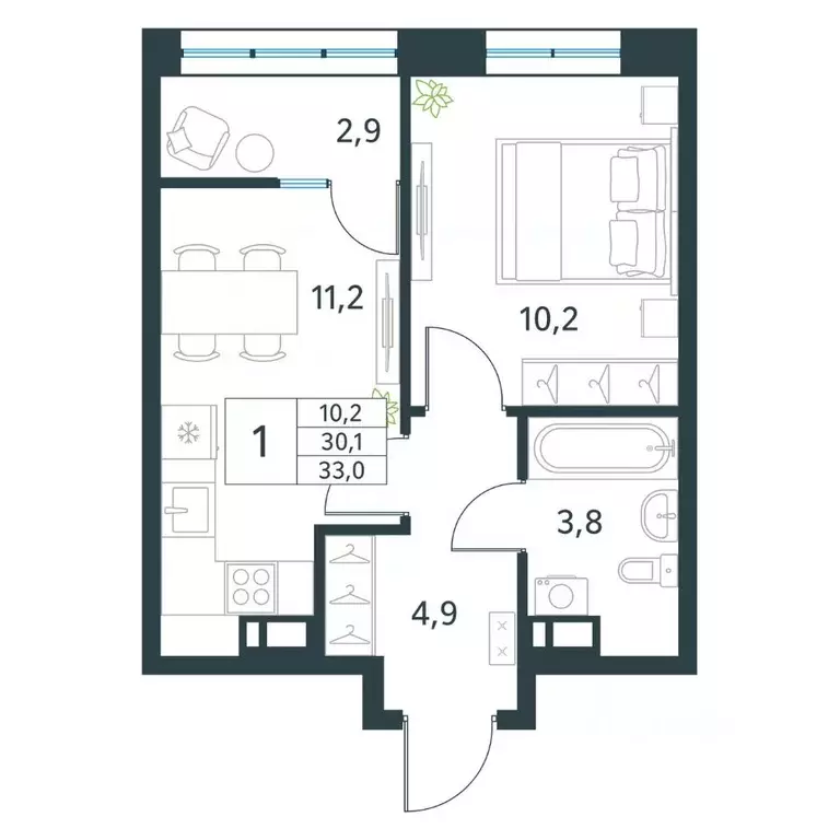 1-к кв. Забайкальский край, Чита Хороший мкр,  (33.0 м) - Фото 1